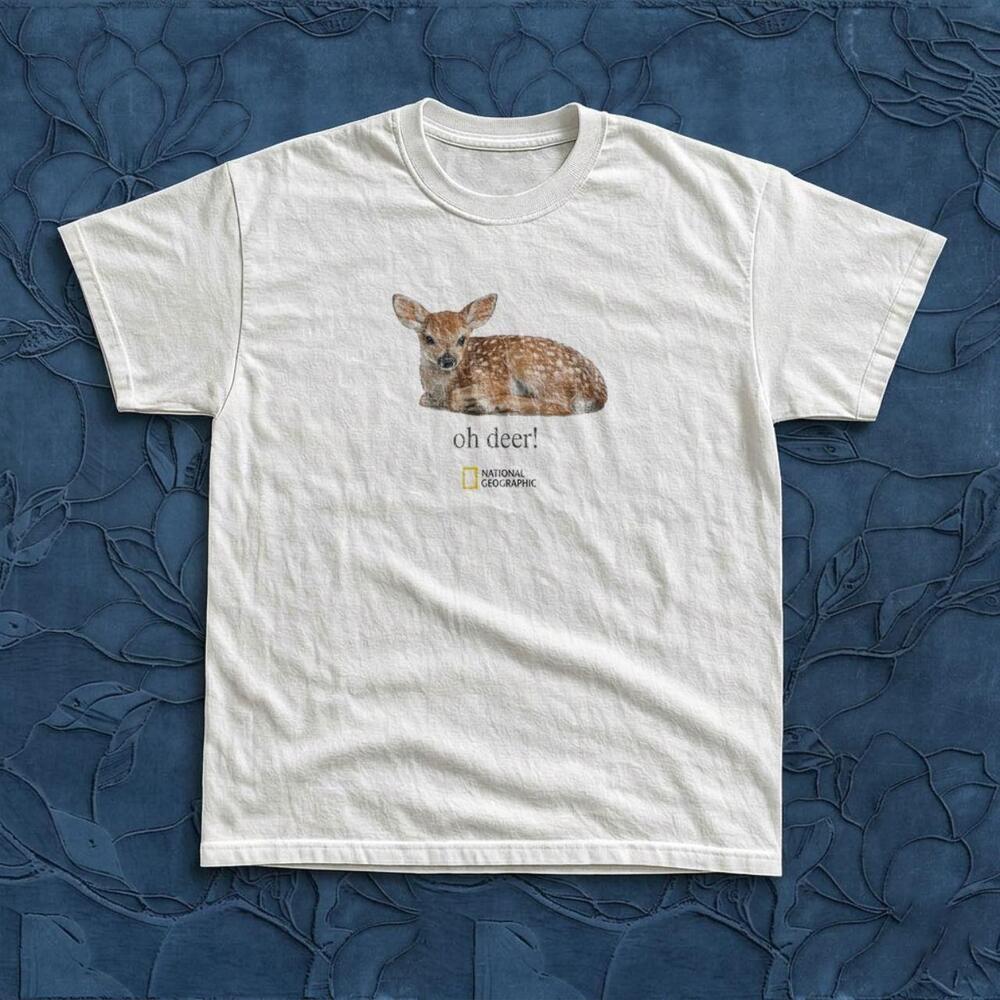 National Geographic Oh Deer Fawn White Graphic Tee